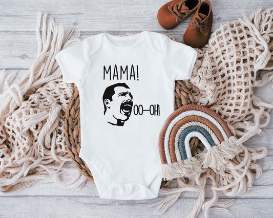 Mama ooooh Bodysuit, Funny saying Onesie, Queen Rock Band Gift, Bohemian Bodysuit, Pregnancy Announcement, Funny Baby Grow, Baby Shower Gift