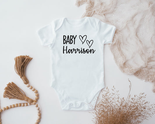 Personalised Baby Name Baby Vest, Baby Grow, Baby Arrival