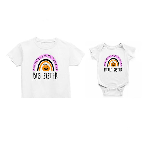 Halloween Rainbow Big Sister Little Sister T-Shirt